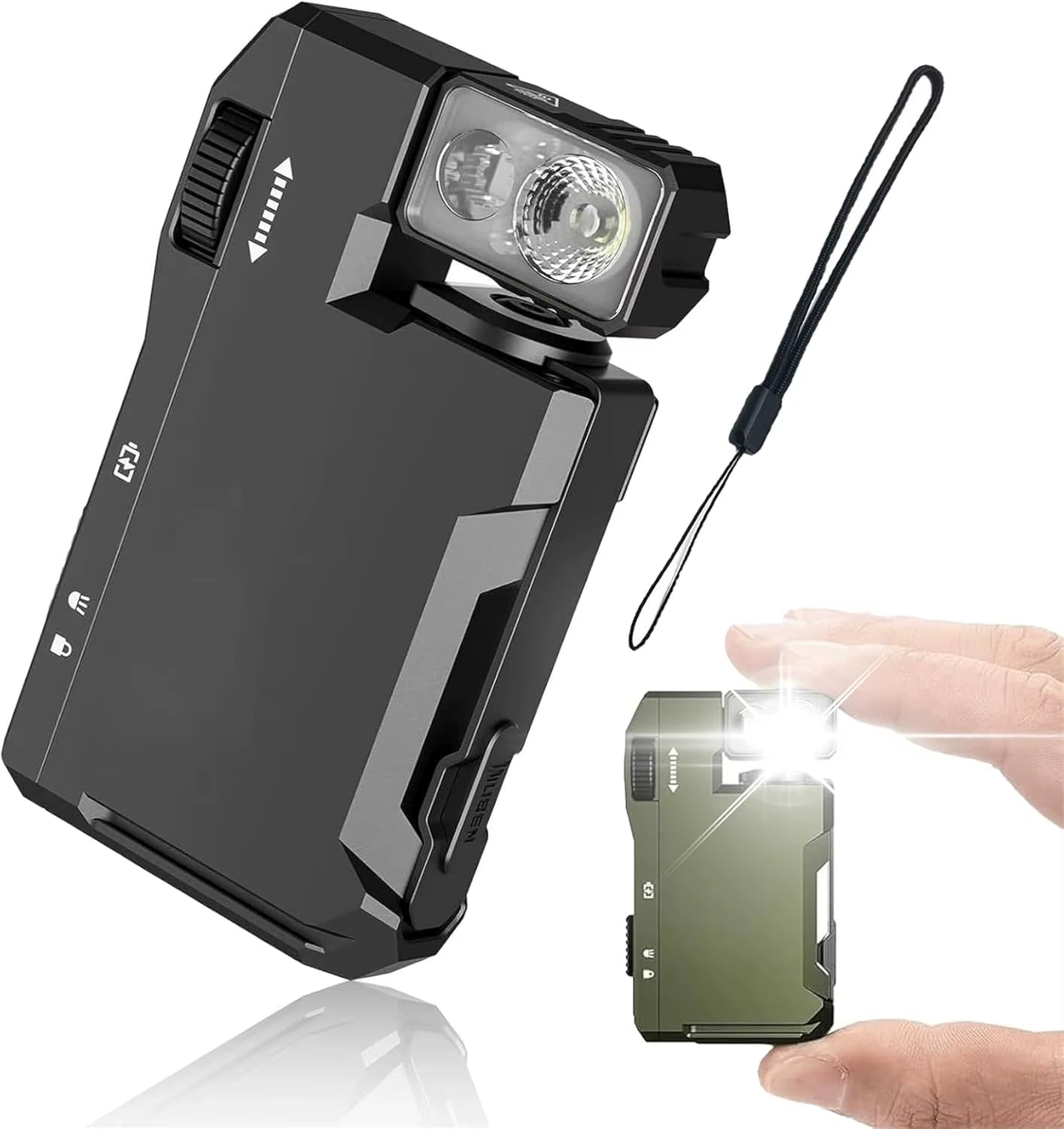 G5 Rechargeable EDC Flashlight, 400 Lumens Dual Light Sources Mini Flashlight with RGB Light, Portable Pocket Hiking Flashlights