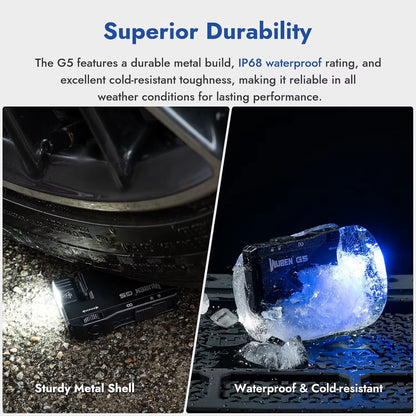 G5 Rechargeable EDC Flashlight, 400 Lumens Dual Light Sources Mini Flashlight with RGB Light, Portable Pocket Hiking Flashlights